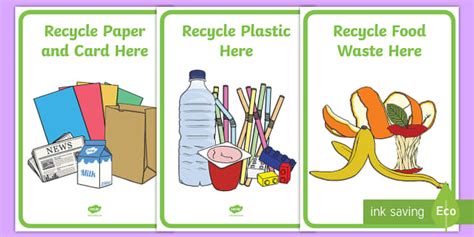 Recycling Classroom Bins Poster Pack - Recycling Resources