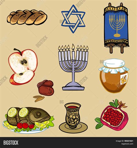 Symbols Rosh Hashanah Vector & Photo (Free Trial) | Bigstock