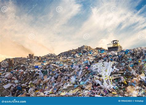 Garbage Pile in Trash Dump or Landfill. Pollution Concept Stock Image - Image of ecological ...