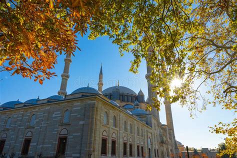 Selimiye Mosque. Edirne Selimiye Mosque at Autumn in the Morning Stock Photo - Image of ...