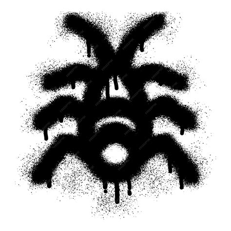 Premium Vector | Spider icon graffiti with black spray paint