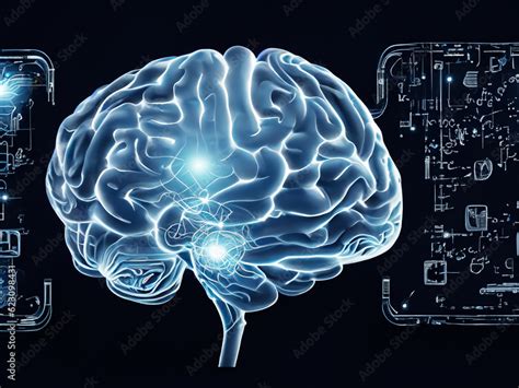 human brain and artificial intelligence Stock Illustration | Adobe Stock