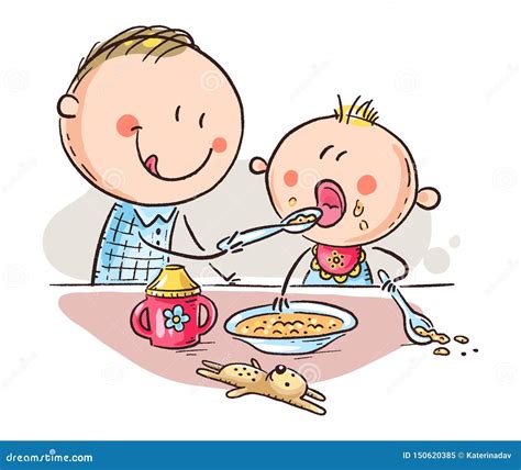 Feeding Baby Pictorial Guide Flat Poster Vector Illustration | CartoonDealer.com #68780666