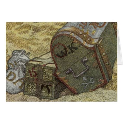 Vintage Pirates, William Kidd Burying Treasure Card | Zazzle