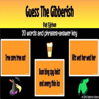 Guess the Gibberish - Halloween: Virtual Meeting Game | Distance Learning