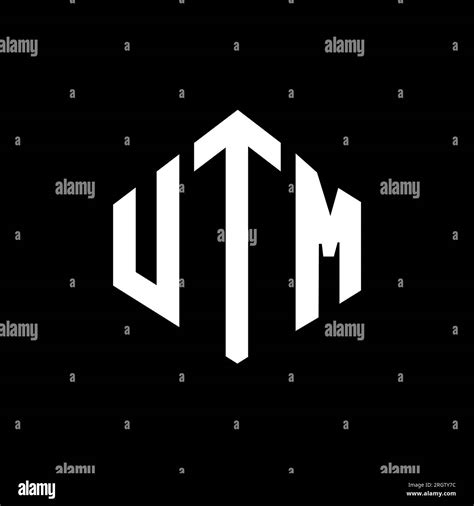 UTM letter logo design with polygon shape. UTM polygon and cube shape ...