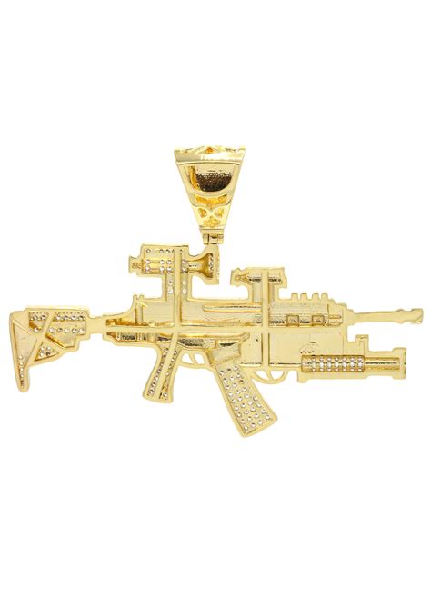 Mens Gold Gun Pendant | 23.9 Grams – goldurban.com