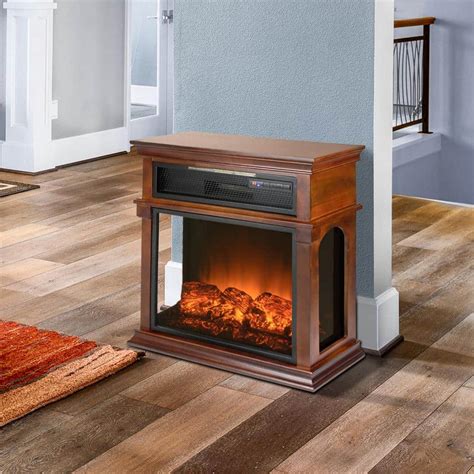 AKDY 29 in. Freestanding Electric Fireplace Mantel Heater in Wooden ...