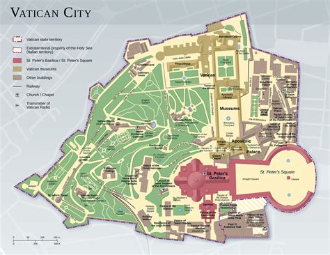 Large detailed map of Vatican city with other marks | Vatican | Europe ...