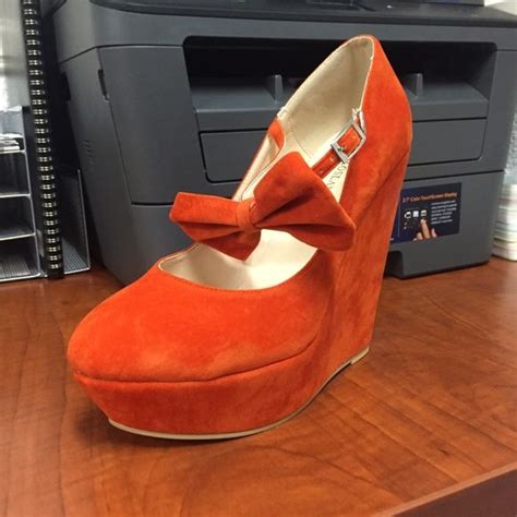 Orange wedges | Orange wedges, Wedges, Wedge shoes