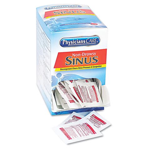 Sinus Decongestant Congestion Medication, 10mg, One Tablet/Pack, 50 ...