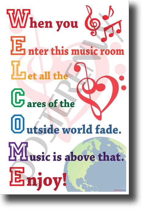 Welcome - When you enter this music room... - NEW Music Classroom Poster (mu088) | Music ...