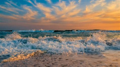 Sunset at the sandy beach, West Coast National Park, Yzerfontein, Western Cape, South Africa ...