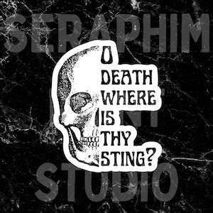 O Death Where is Thy Sting Bible Verse Goth Christian Sticker Water Bottle Laptop Decal ...