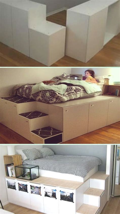 DIY Space Saving Bed Frame Design Free Plans Instructions | Bed frame design, Space saving beds ...