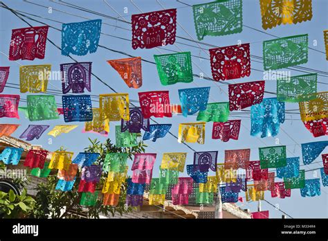 Typical Mexican street decorations Stock Photo - Alamy