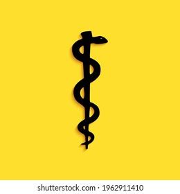 Black Rod Asclepius Snake Coiled Silhouette Stock Vector (Royalty Free) 1923468308 | Shutterstock