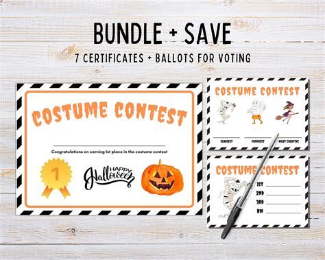 Halloween Costume Ballots Costume Voting Cards Halloween - Etsy