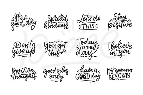 Premium Vector | Set with Positive lettering slogans in modern style ...