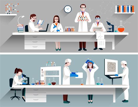 Scientists In Lab Concept 429162 Vector Art at Vecteezy