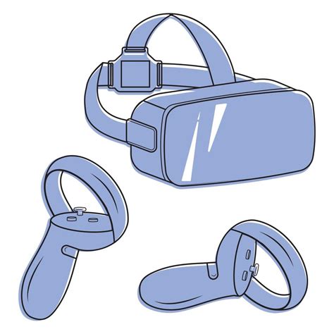 gafas de realidad virtual y un joystick aislado en un fondo blanco 5501399 Vector en Vecteezy