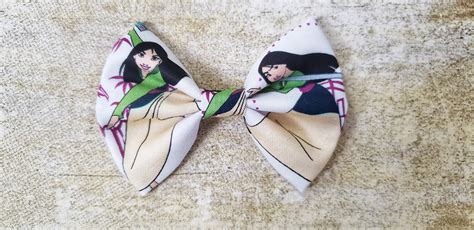 Mulan Hair Bow Mulan Bow Mulan Hair Clip Disney Princess - Etsy