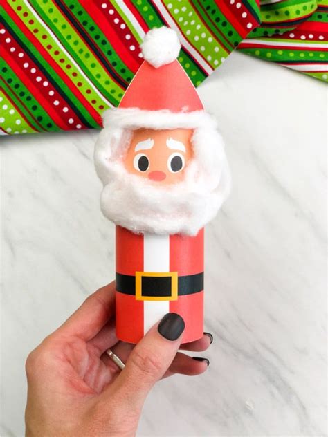 Toilet Roll Santa Craft For Kids [Free Template] | Santa crafts, Santa claus crafts ...