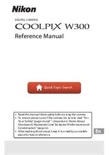 Nikon Coolpix W300 Printed Manual