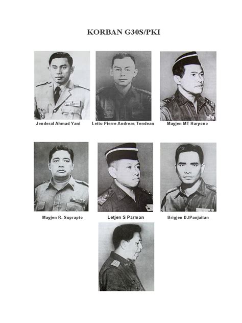 7 Pahlawan Revolusi Yang Menjadi Korban G30S | PDF