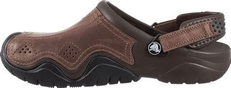 Crocs™ Swiftwater Leather Clogs in Brown for Men - Lyst