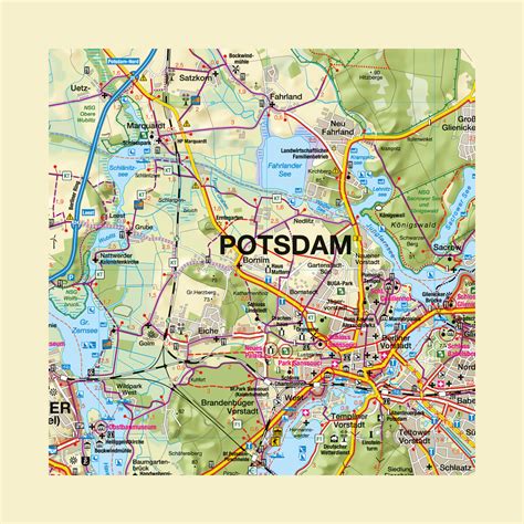 Detailed map of Potsdam and its surroundings | Potsdam | Germany | Europe | Mapsland | Maps of ...