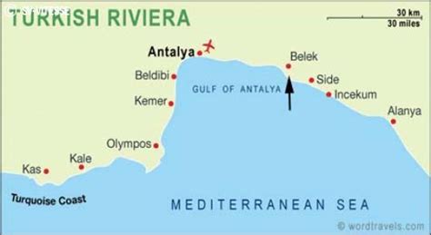 Side Turkey map - Map Turkey side (Western Asia - Asia)