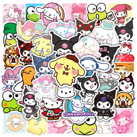 Buy ZHaAHiu 50 Pcs Kawaii Stickers,Cute My Melody Kuromi Stickers Waterproof Vinyl Sticker,Funny ...