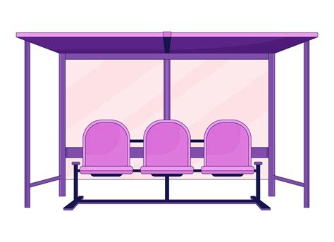 Premium Vector | Bus stop bench flat line color isolated vector object platform for waiting bus ...