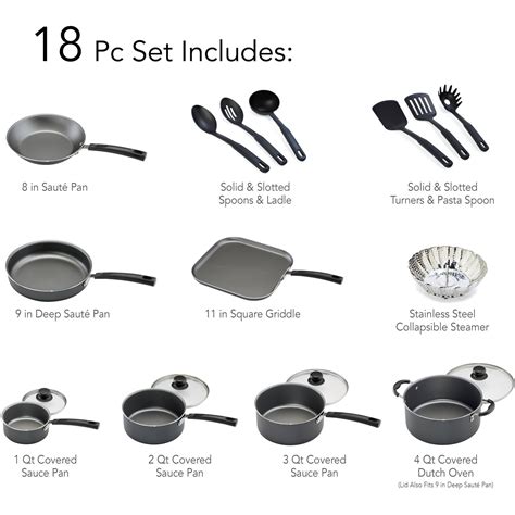 Nonstick Pots and Pans 18 Piece Cookware Set Kitchen Kitchenware ...