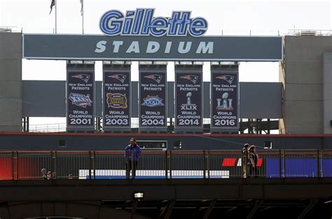 New England Patriots moving Super Bowl banners at Gillette Stadium, ‘making room for 6 ...