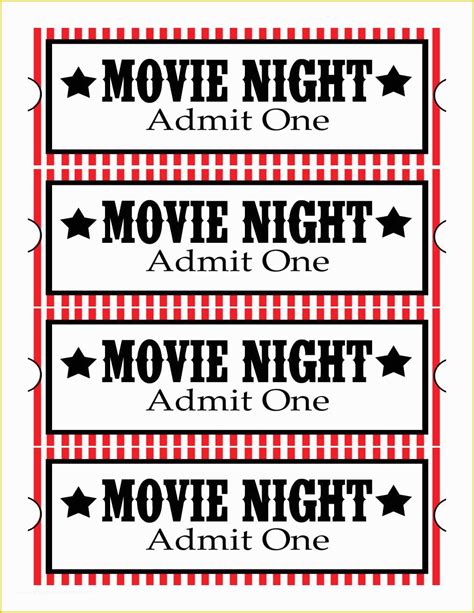 Free Movie Ticket Template Of Make Your Own Movie Night Tickets | Heritagechristiancollege