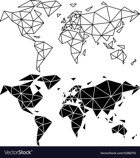 Geometric world map Royalty Free Vector Image - VectorStock