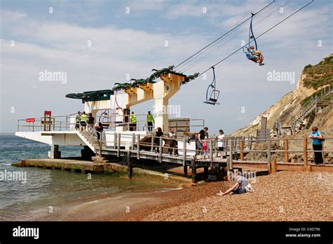 Alum Bay chairlift at the Needles Park on the Isle of Wight, England Stock Photo: 37170482 - Alamy