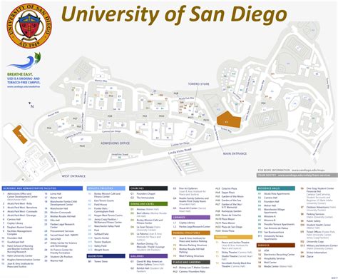 University of San Diego (USD) Campus Map - Ontheworldmap.com