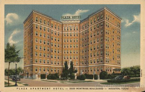 Plaza Apartment Hotel Houston, TX Postcard