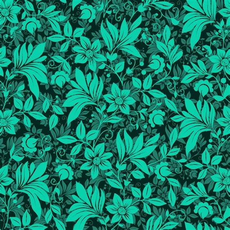 Green flowers pattern background Vector | Free Download