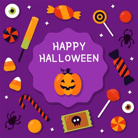 Happy Halloween With Candy Vector 242740 Vector Art at Vecteezy