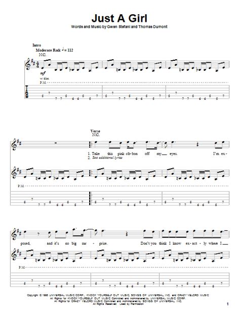 Just A Girl by No Doubt - Guitar Tab Play-Along - Guitar Instructor