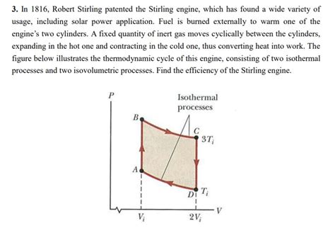 Solved In 1816, Robert Stirling patented the Stirling | Chegg.com