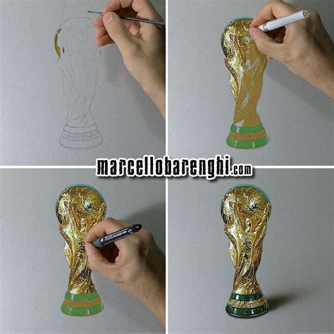 Marcello Barenghi: FIFA World Cup Trophy - drawing phases | World cup trophy, Hockey world cup ...