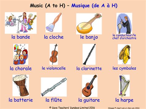 Musical Instruments in French Posters (2 French posters) | Teaching ...