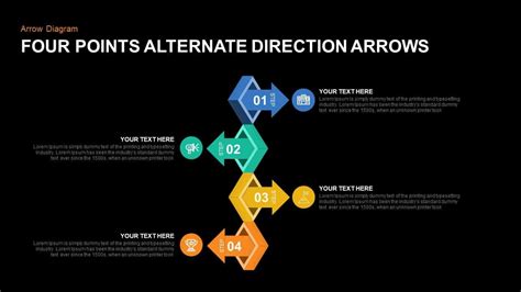 4 Points Alternate Direction Arrows PowerPoint Template & Keynote | Powerpoint templates ...