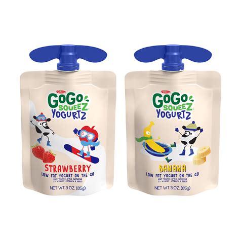 GoGo SqueeZ yogurtZ Strawberry and Banana Snack Pouches, 3 oz, 10 Pack - Walmart.com