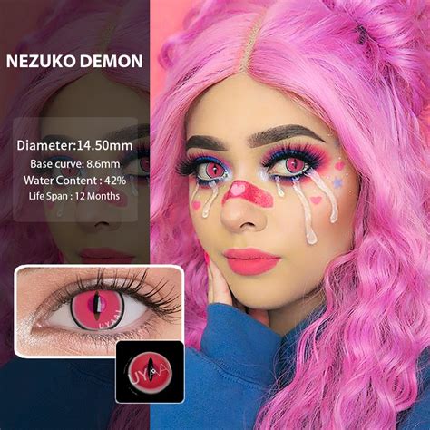 Colored Contacts Cosplay Nezuko Contact Lenses Pupil Contact Lenses ...